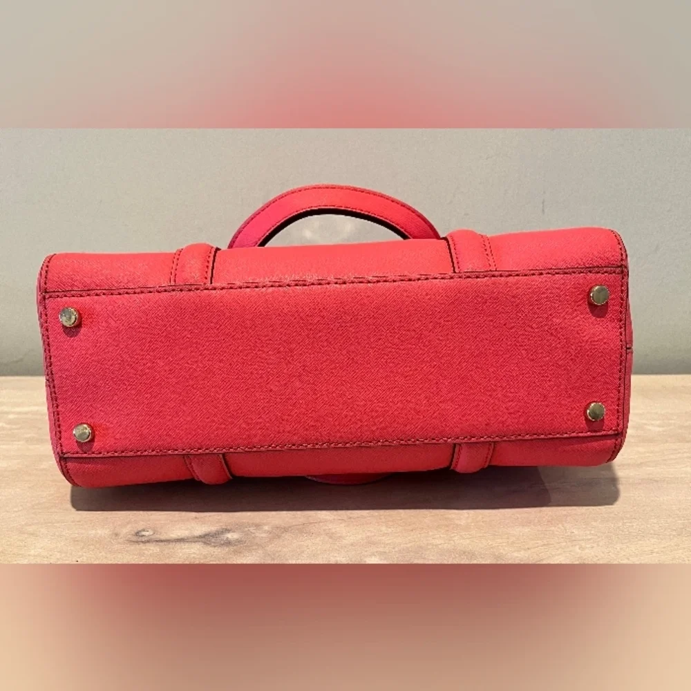 Kate Spade London Newburg Lane Coral Saffiano Leather Satchel/Crossbody L…